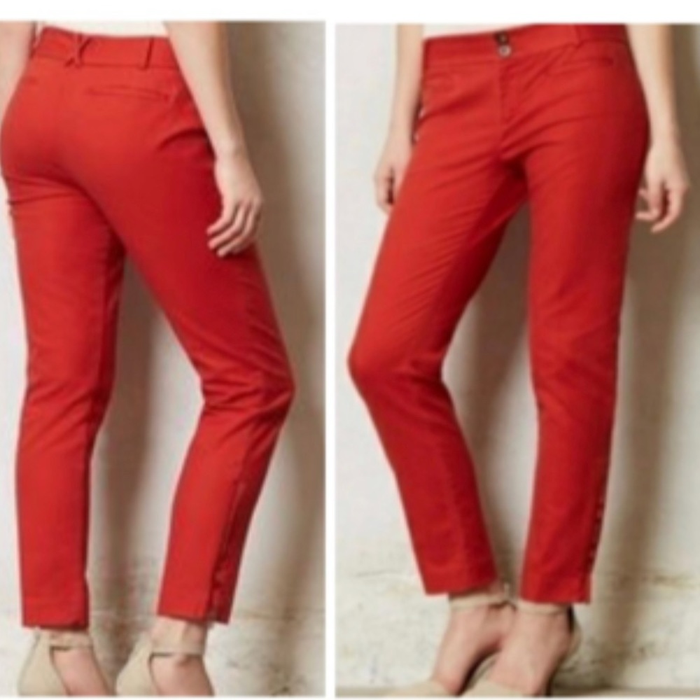 Anthropologie Cartonnier Burnt Orange Charlie Ankle Pants. Size 4